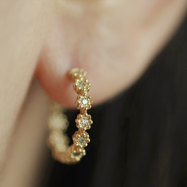 Cognac Diamond Canele Earrings 18K 꼬냑 다이아몬드 카눌레 귀걸이