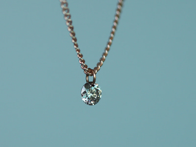 Cognac Diamond Holing Necklace 18K 꼬냑 다이아몬드 홀링 목걸이