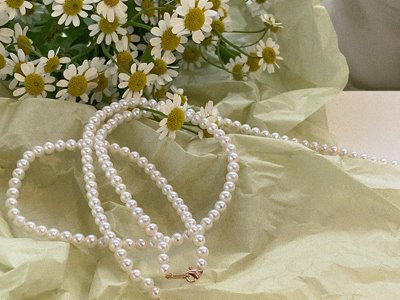 Made by K/BB 4mm Freshwater Pearl Necklace 18K 4mm 담수 진주 목걸이