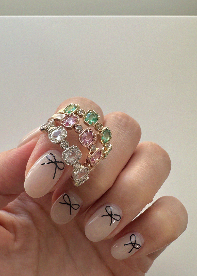 Cognac Diamond Bella Ring 18K 꼬냑 다이아몬드 벨라 반지 (에메랄드, 핑크 사파이어, 화이트 사파이어 선택)