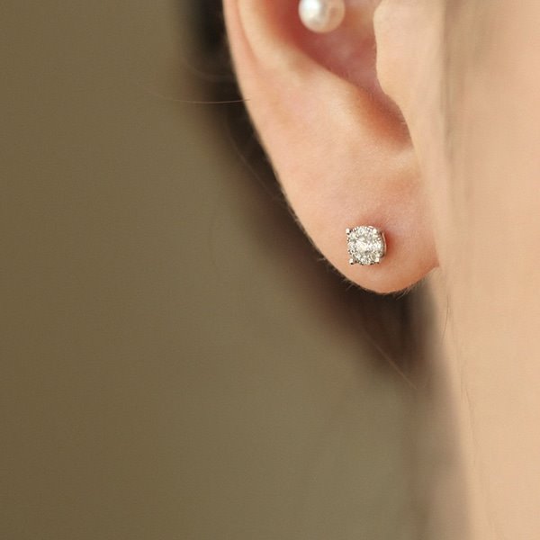 Diamond Invisible Earrings 18K 다이아몬드 인비저블 귀걸이