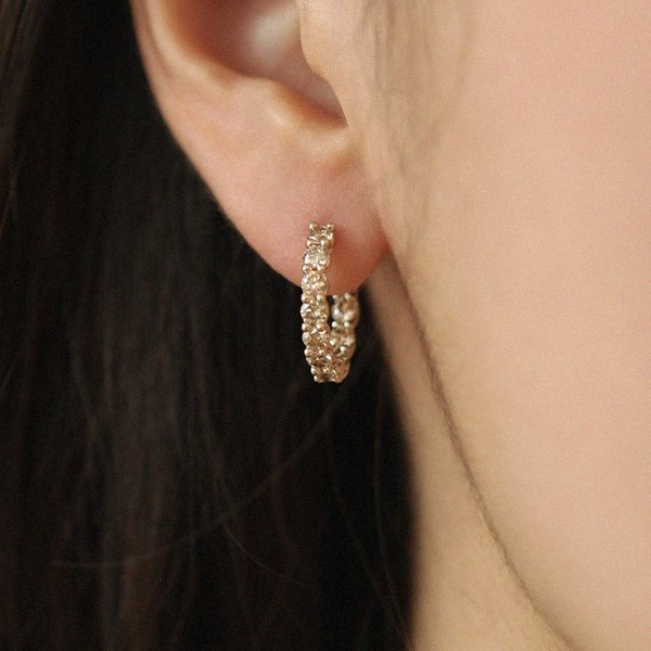 Cognac Diamond Twinkle One Touch Earrings 18K 꼬냑 다이아몬드 트윙클 원터치 귀걸이