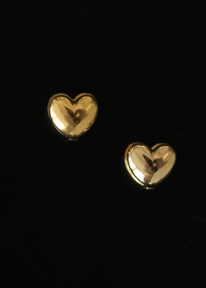 Heart Cross Combi One Touch Earrings 18K 하트 크로스 콤비 원터치 귀걸이