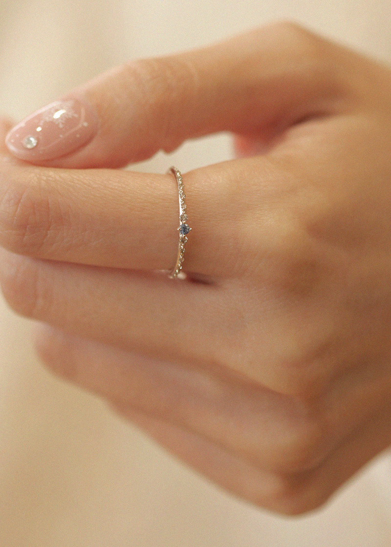 Cognac Diamond, Blue Sapphire Dear Ring 18K 꼬냑 다이아몬드, 블루 사파이어 디얼 반지