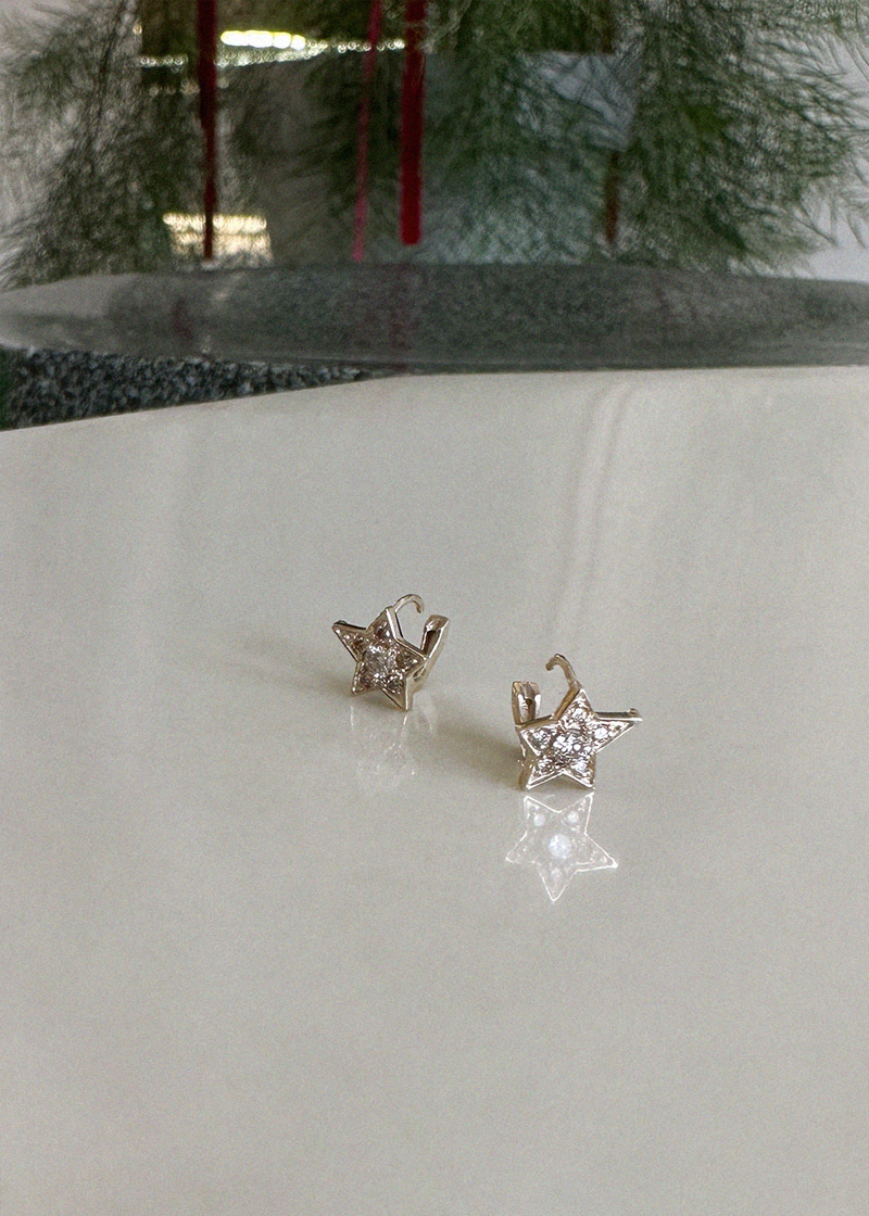 Cognac Diamond Star One Touch Earrings 18K 꼬냑 다이아몬드 별 원터치 귀걸이