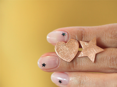 Heart Star Chips Earrings 18K 하트 별 칩스 귀걸이