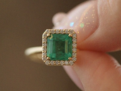 Melee Diamond, Emerald Ditto Ring 18K 멜리 다이아몬드, 에메랄드 디토 반지