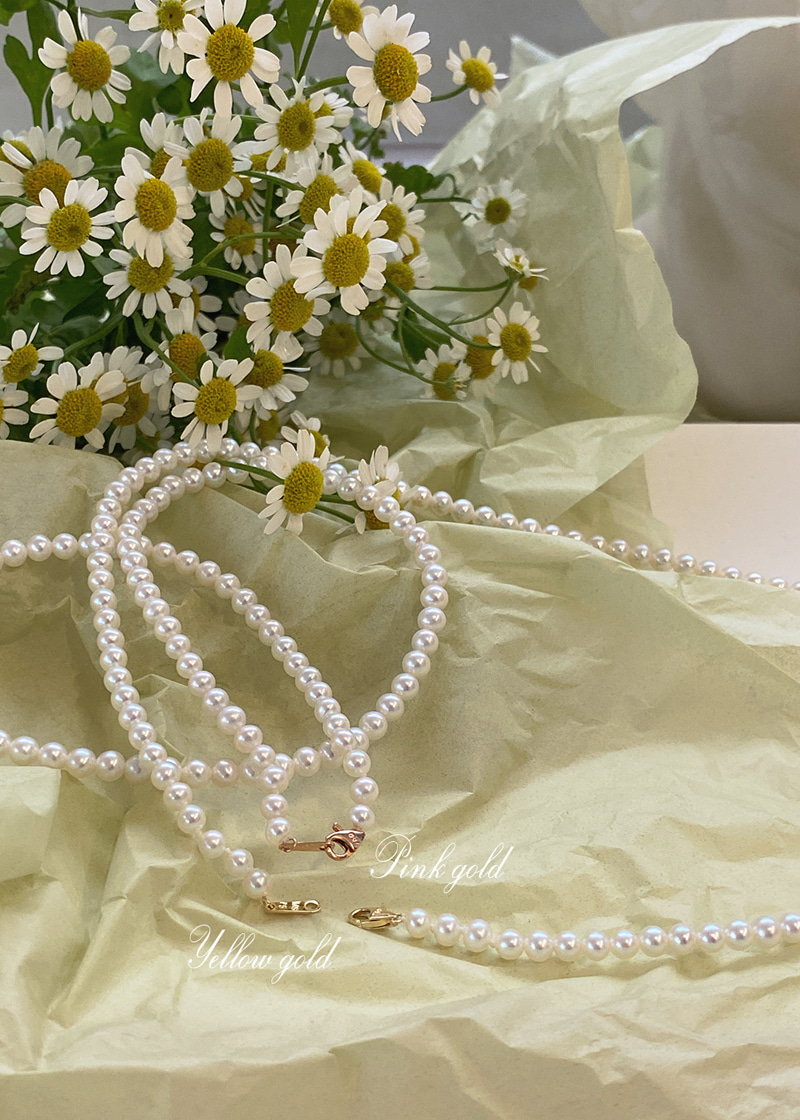 Made by K/BB 4MM Freshwater Pearl Necklace 18K 4MM 담수 진주 목걸이 (실)