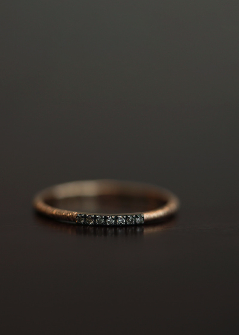 Cognac Diamond Fabric Ring 18K 꼬냑 다이아몬드 페브릭 반지