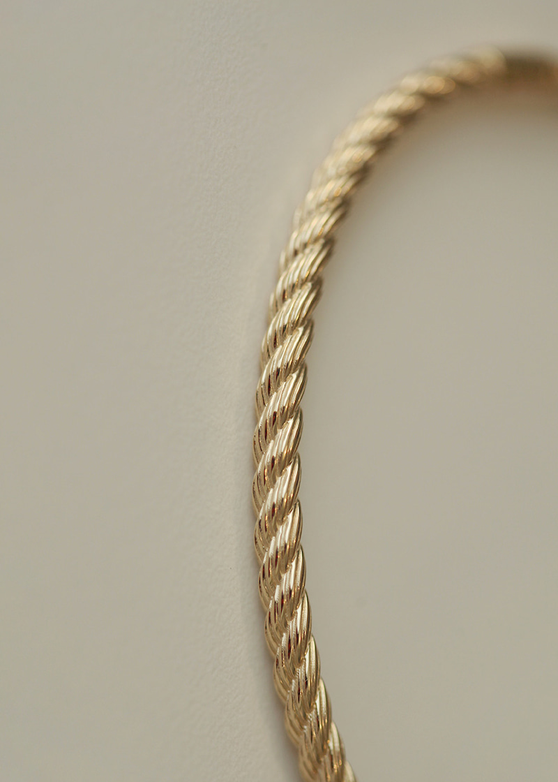 Rope Twisted Bangle Bracelet 18K 로프 꽈배기 뱅글 팔찌
