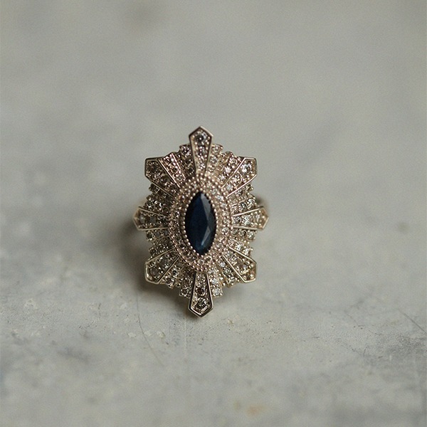 Cognac Diamond, Blue Sapphire Special Ring 18K 꼬냑 다이아몬드, 블루 사파이어 스페셜 반지